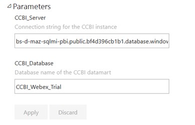 Dataset parameters