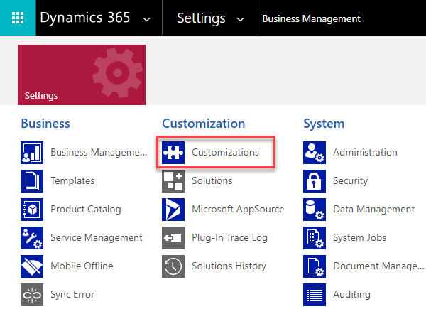 Advanced Settings Customizations Advanced Settings Customizations
