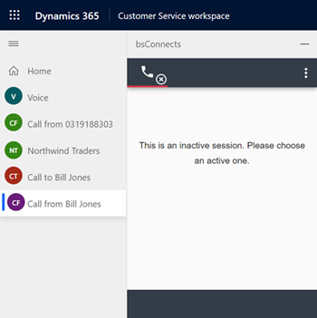 Call session inactive Call session inactive