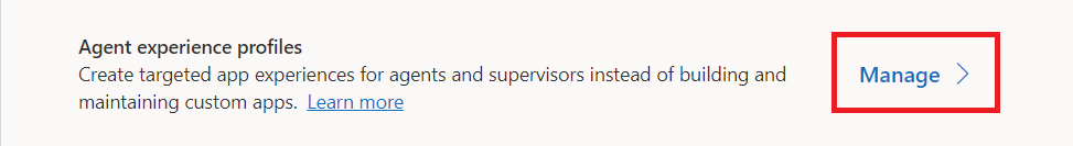 Agent experience profiles Agent experience profiles