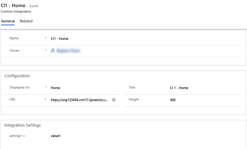 Custom Integration Settings Custom Integration Settings