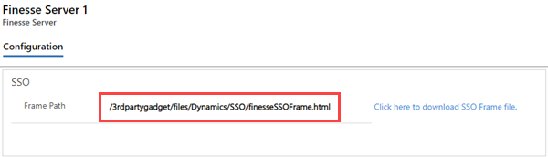 Enter path of file for SSO Frame Enter path of file for SSO Frame