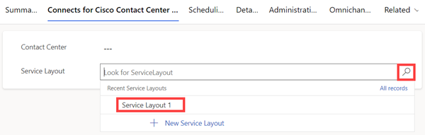 User Service Layout Configuration User Service Layout Configuration