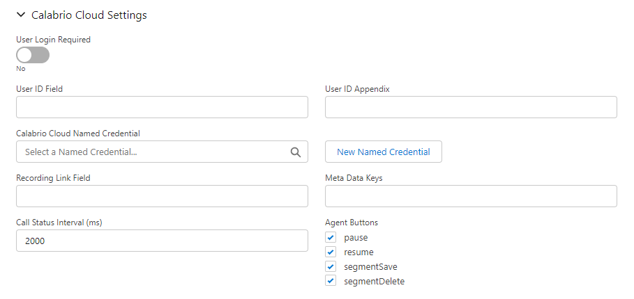 Calabrio Cloud Configuration section Calabrio Cloud Configuration section