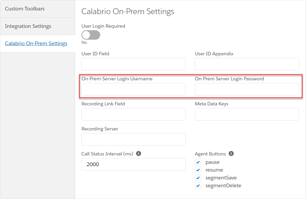 On-Prem authorization credentials On-Prem authorization credentials