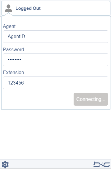 Login button is greyed out with "Connecting..." text on login form