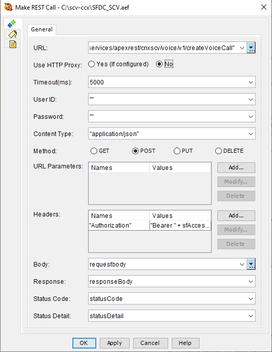 REST node to voice call record REST node to voice call record