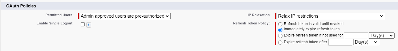 Manage OAuth Policy Manage OAuth Policy