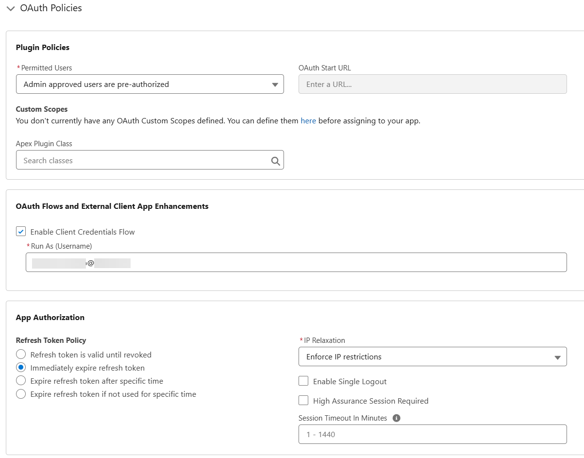 External Client App - OAuth Policies External Client App - OAuth Policies