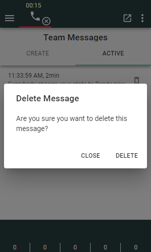 Delete an active Team Message Delete an active Team Message