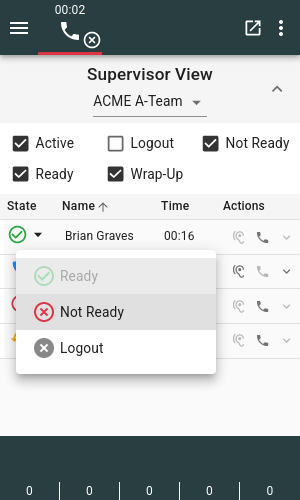 Supervisor View Agent State Change Supervisor View Agent State Change