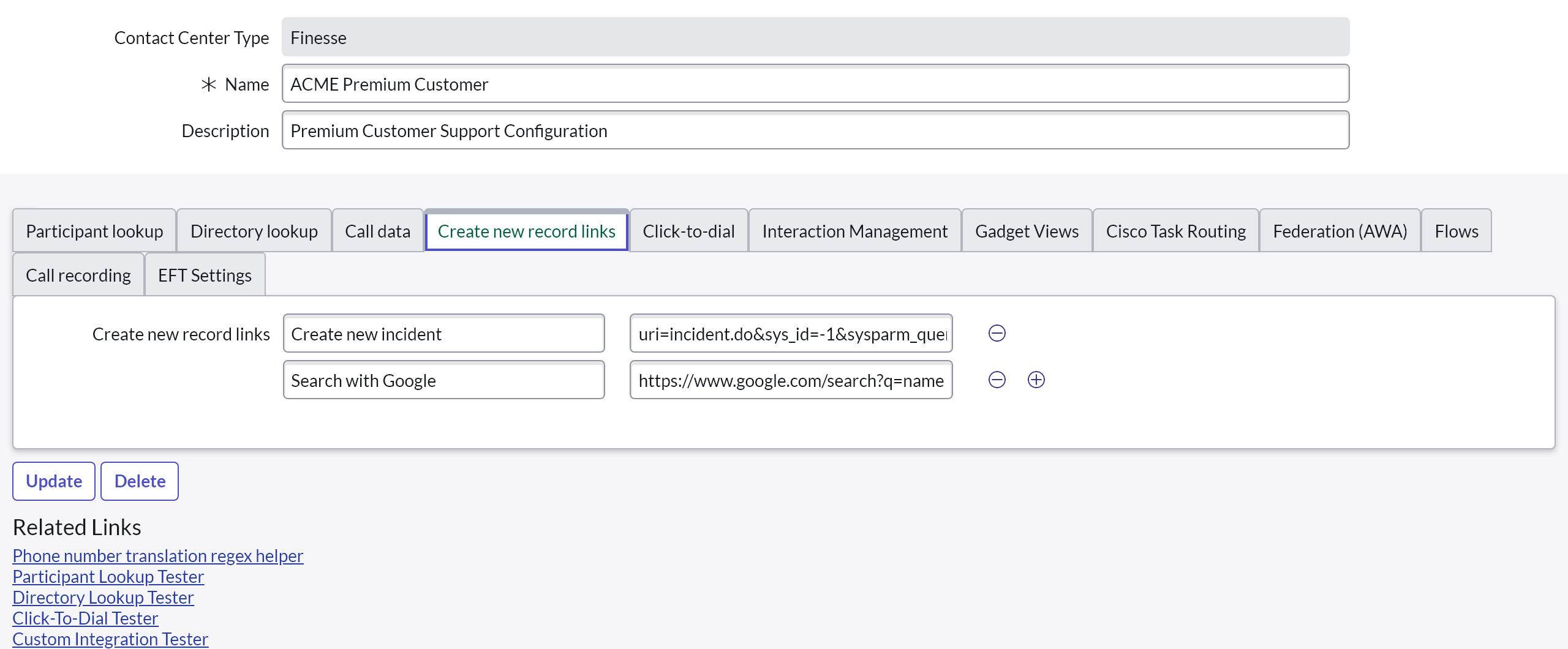 Create Record Link Create Record Link