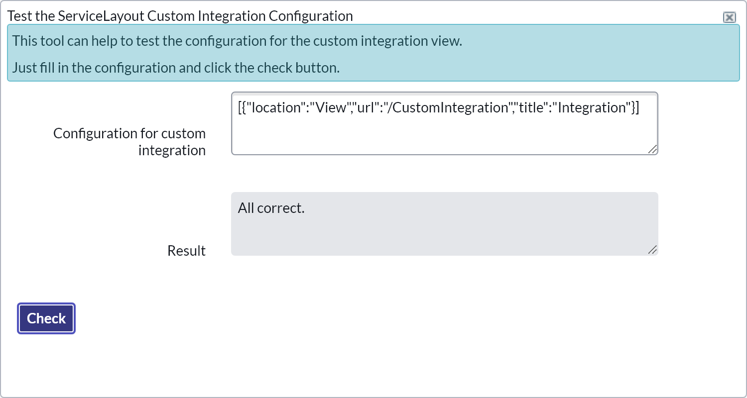 Custom Integration Tester Custom Integration Tester