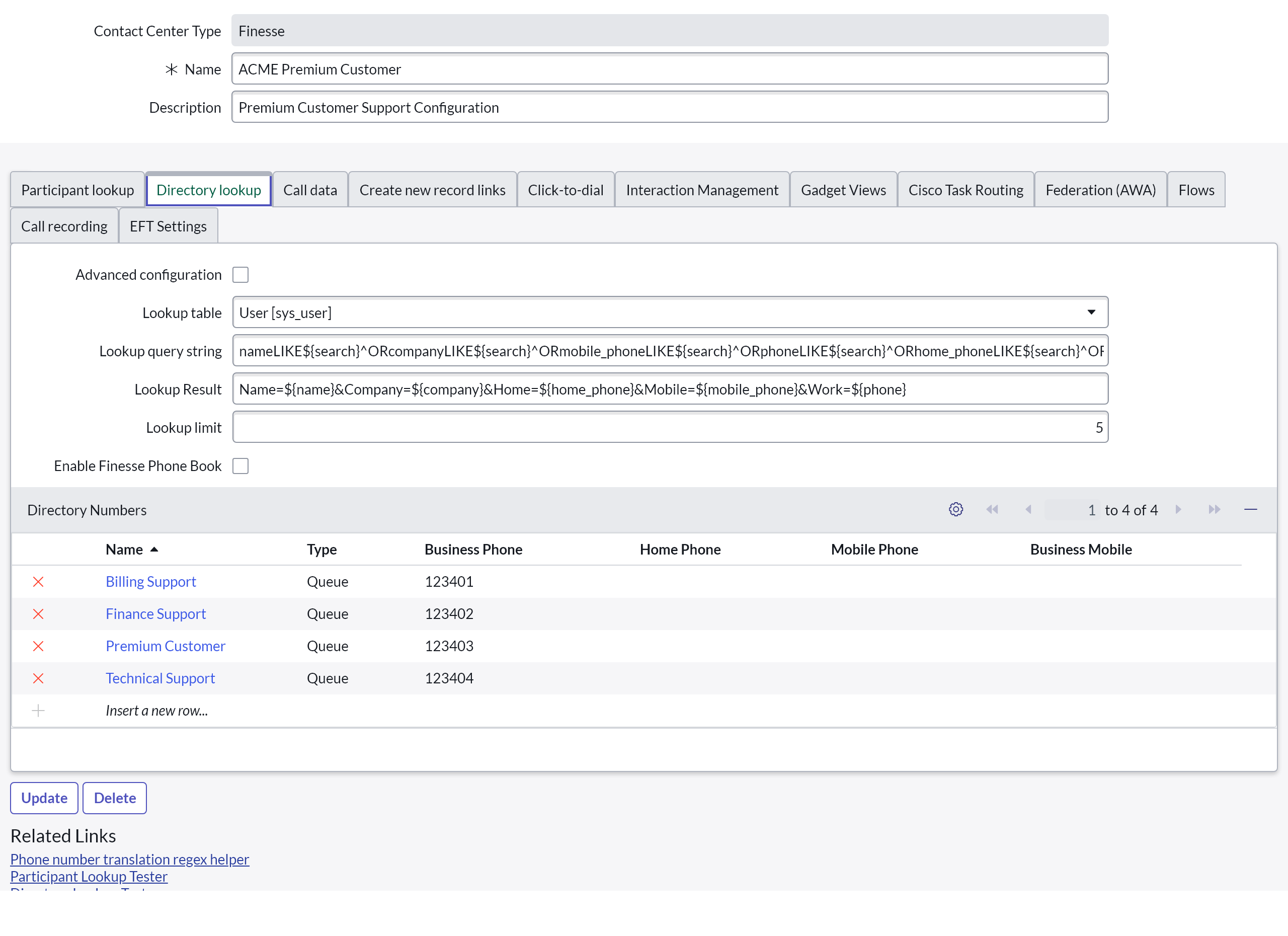Simple Directory lookup Simple Directory lookup