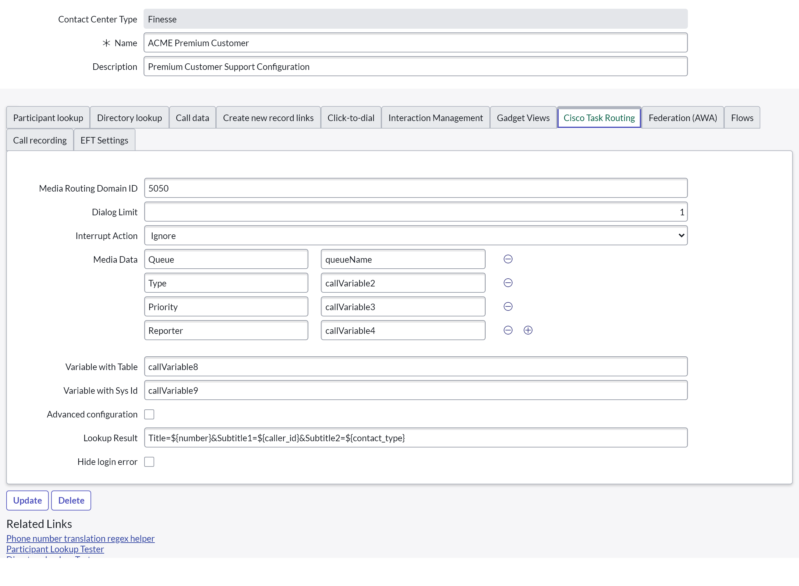 Service Layout Media Routing Service Layout Media Routing