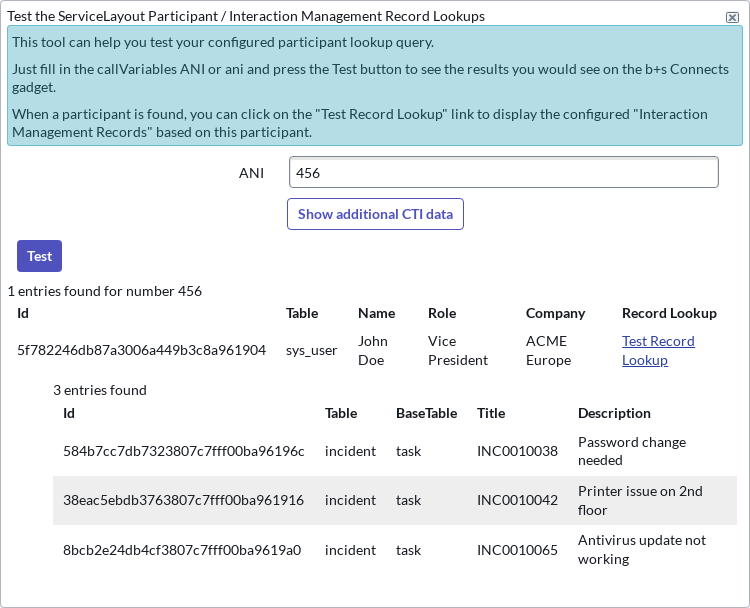 Participant Lookup Tester Participant Lookup Tester