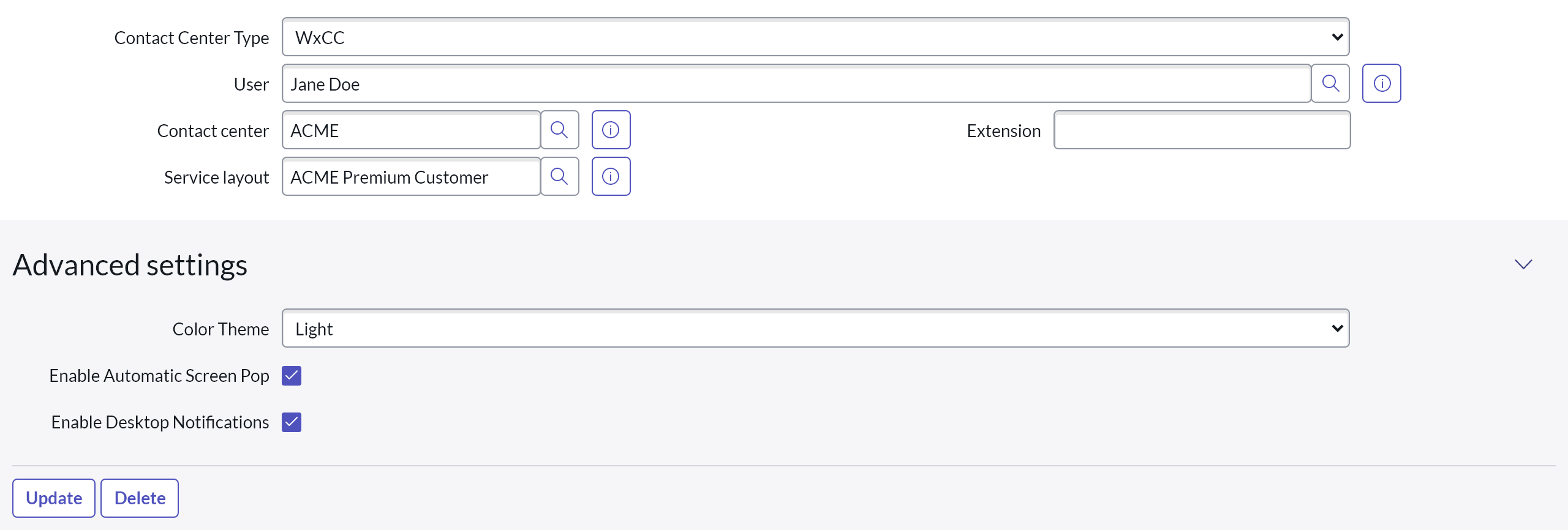 b+s Connects for ServiceNow Agent Configuration Agent configuration