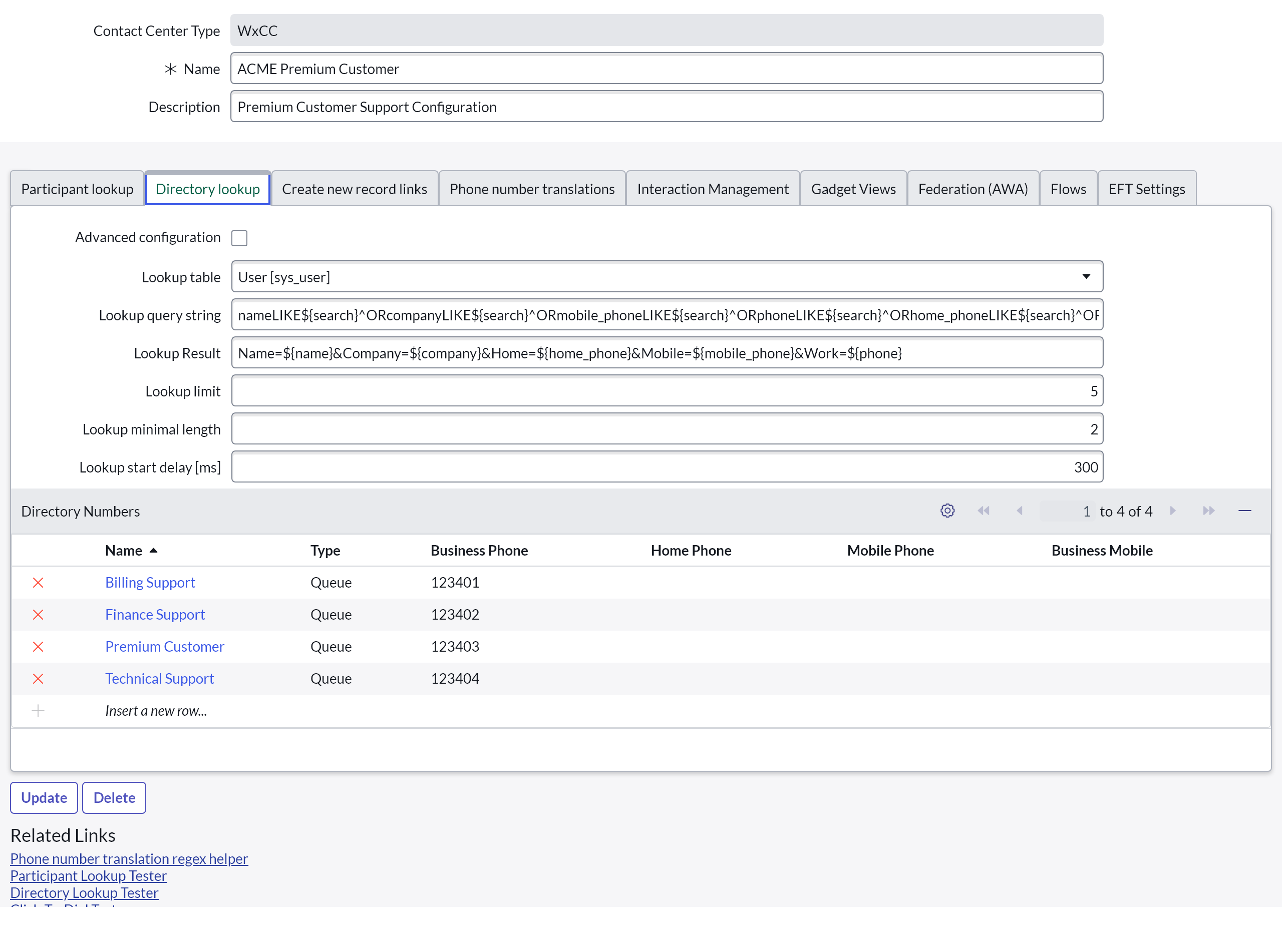Simple Directory lookup Simple Directory lookup
