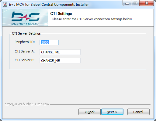Central Components Install CTI Server