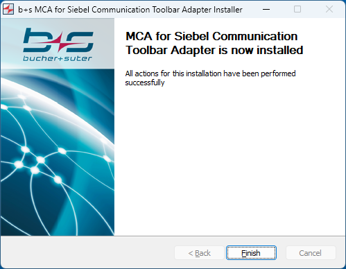 Communication Toolbar Adapter Install Complete Communication Toolbar Adapter Install Complete