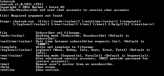 Chat-Sub Tool Commands Chat-Sub Tool Commands
