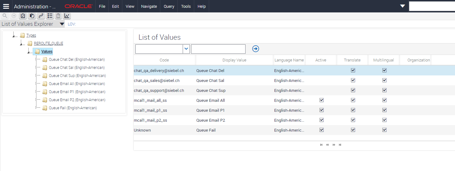 List Of Values Reroutes List Of Values Reroutes