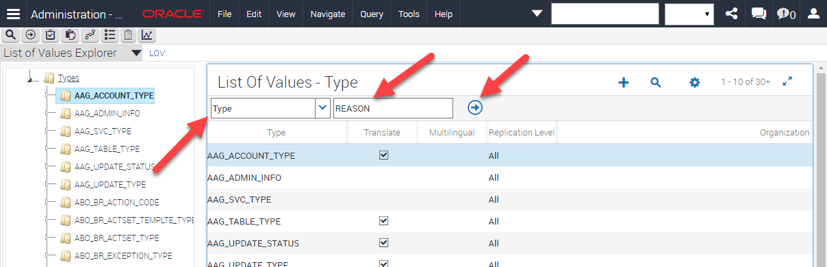 List Of Values Search List Of Values Search