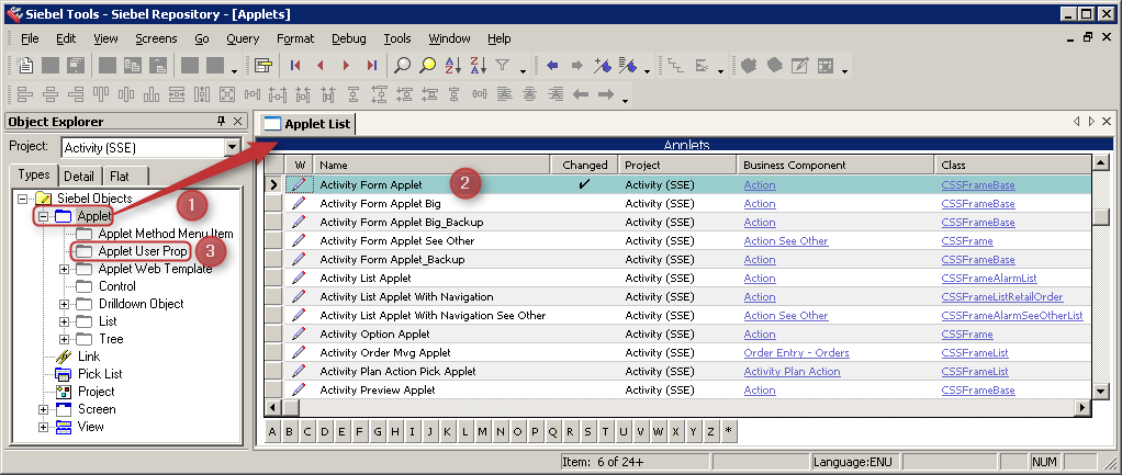 Siebel Tools Applet User Properties Siebel Tools Applet User Properties