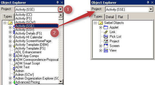 Siebel Tools Project Set Filter Siebel Tools Project Set Filter