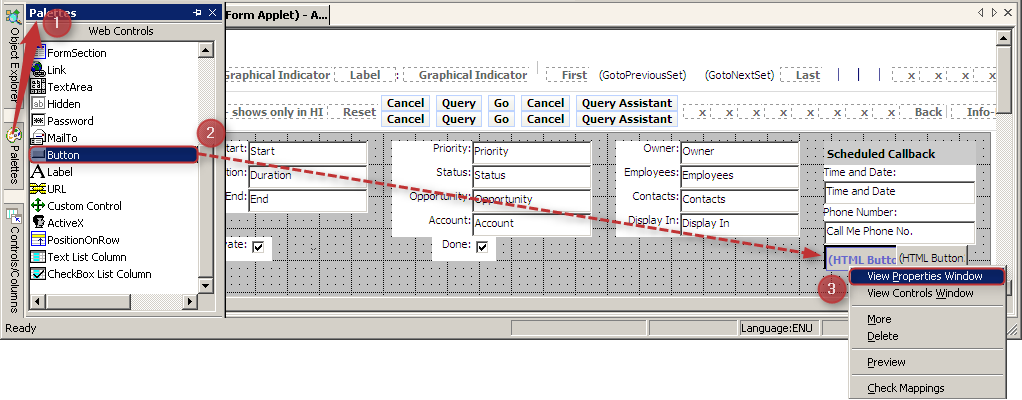 Siebel Tools Web Layouts - Buttons Request Cancel Siebel Tools Web Layouts - Buttons Request Cancel